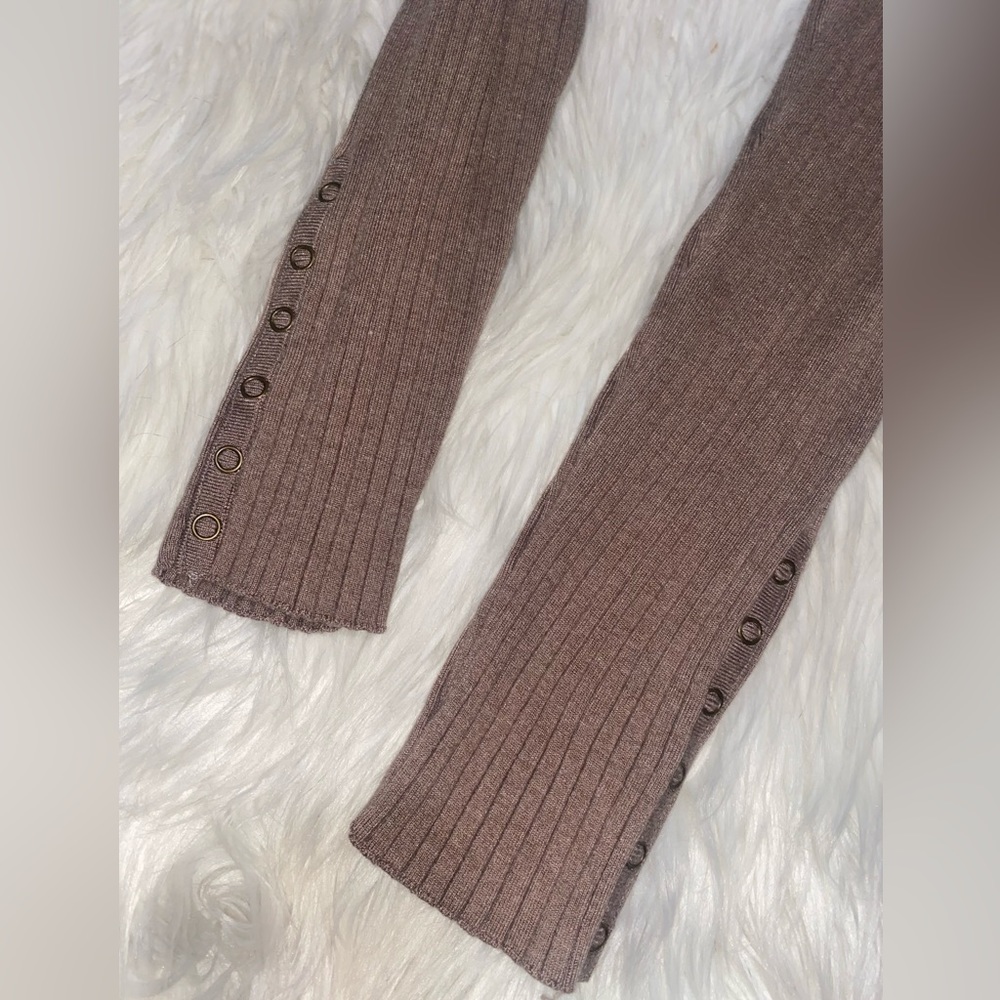 MAGASCHONI NEW YORK SILK CASHMERE BLEND RIBBED KNIT LEGGINGS- SMALL - Picture 4 of 9